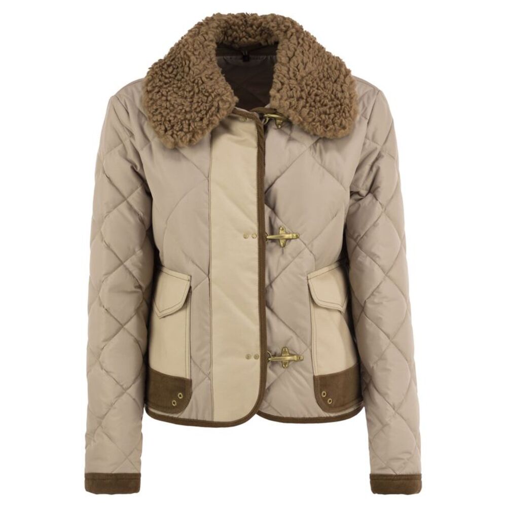 Fay Women Mini 3 Ganci Quilted Jacket With Detachable Collar